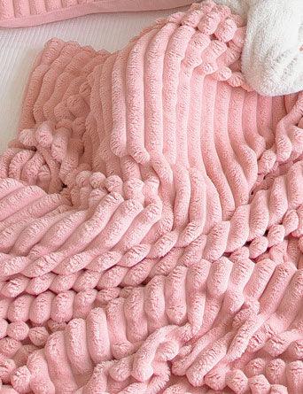 Home Decor Faux Fur Soft Solid Color Blanket SKABL4089