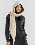 Ladies Cozy Solid Color Knit Hooded Scarf