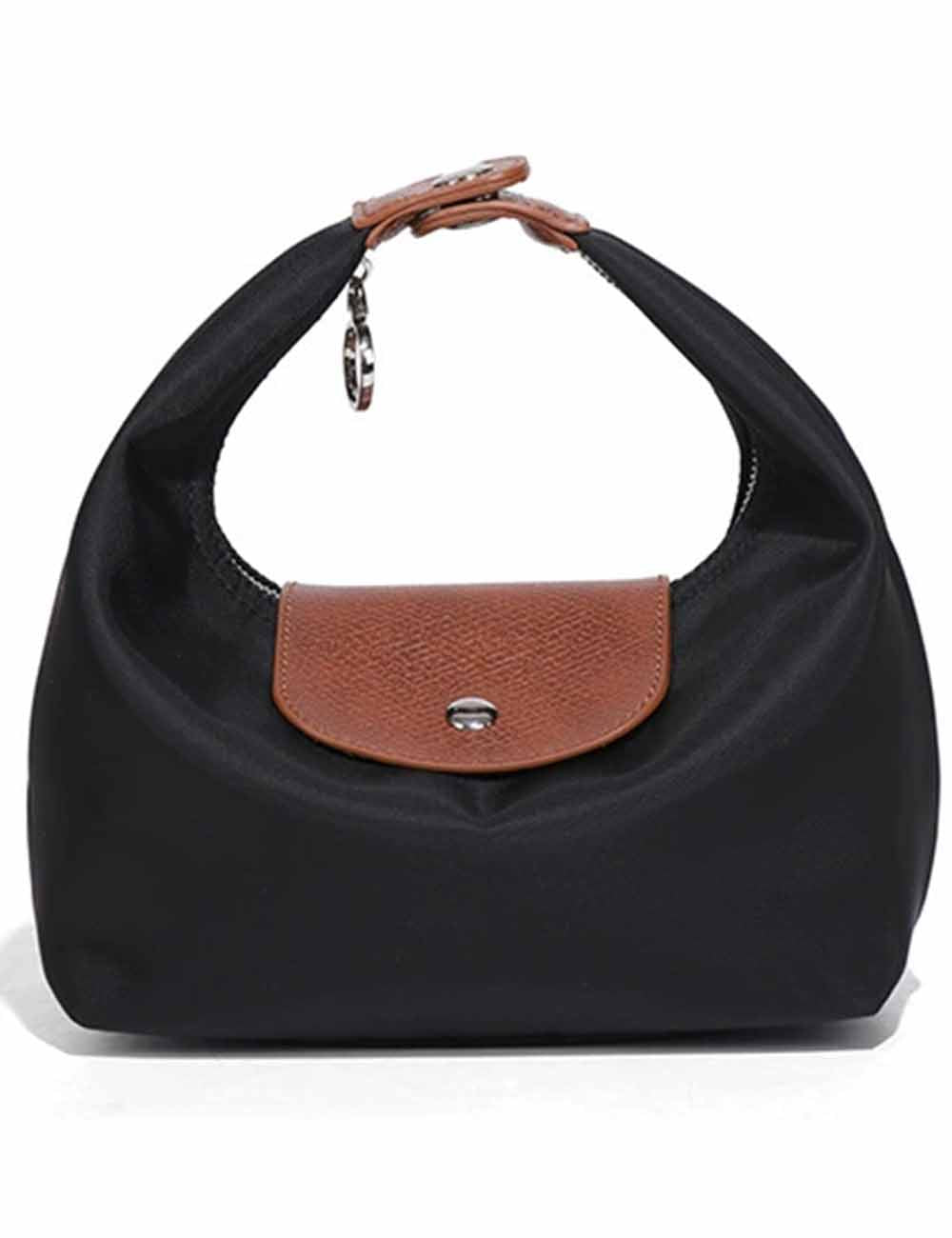 Ladies Nylon Color Block Hobo Mini Handbag Shoulder Bag