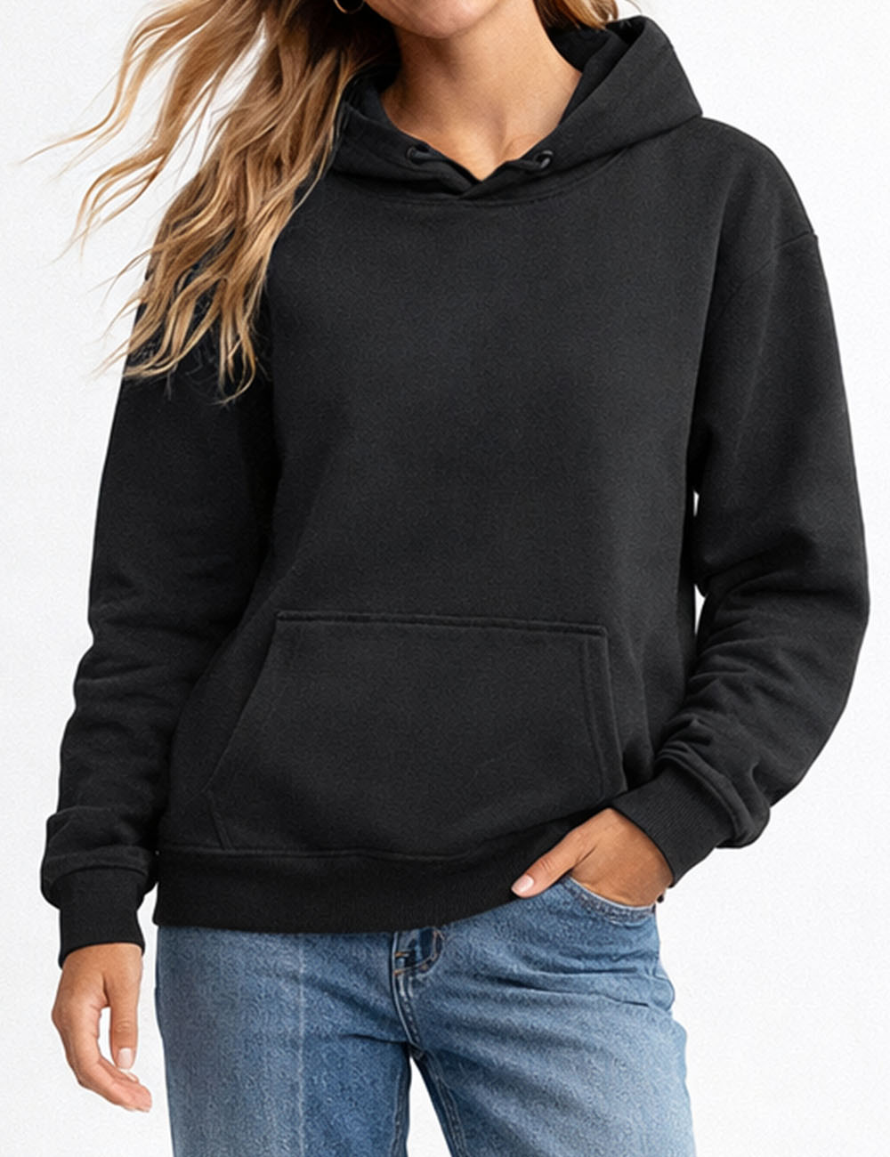 Ladies Everyday Pullover Hoodie Drawstring Long Sleeves Sweatshirt