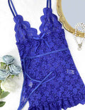 Ladies Floral Embroidery Hollow Out Chemise Set 8HF4344