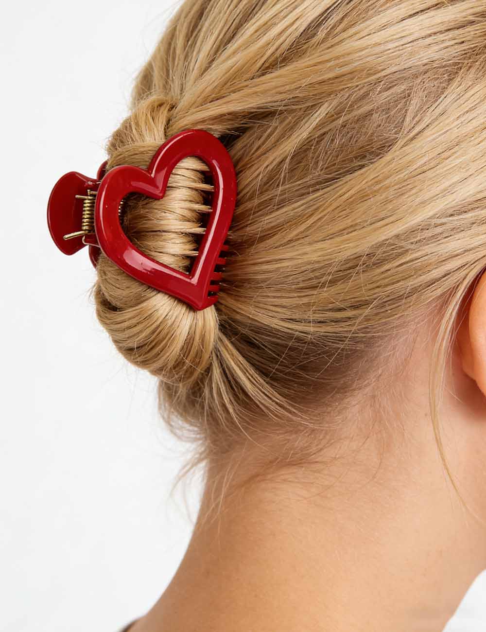 Ladies Valentine's Heart Acrylic Mini Hair Claw Clip