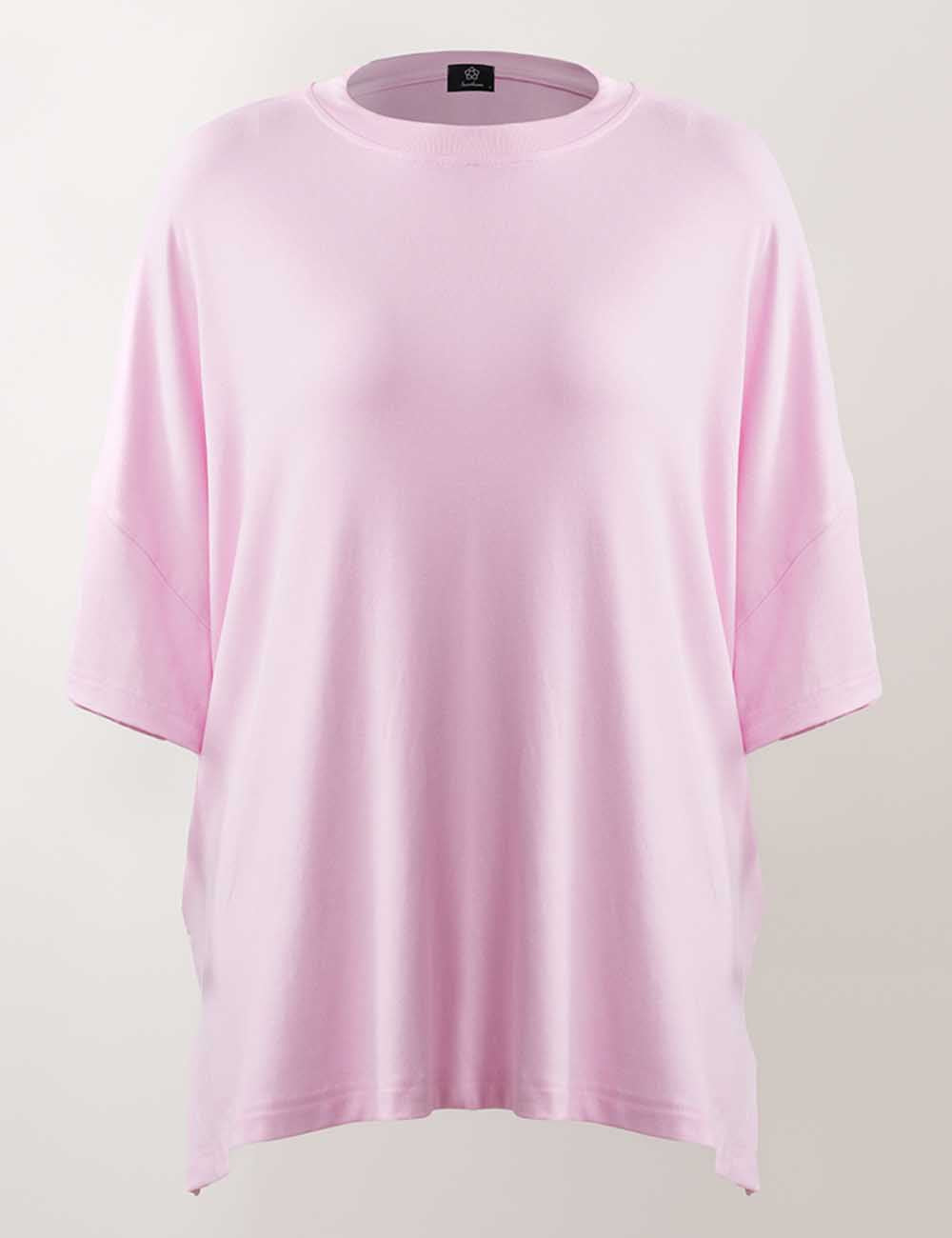 Ladies Solid Loungewear Outfits Loose Top & Slim Shorts Set