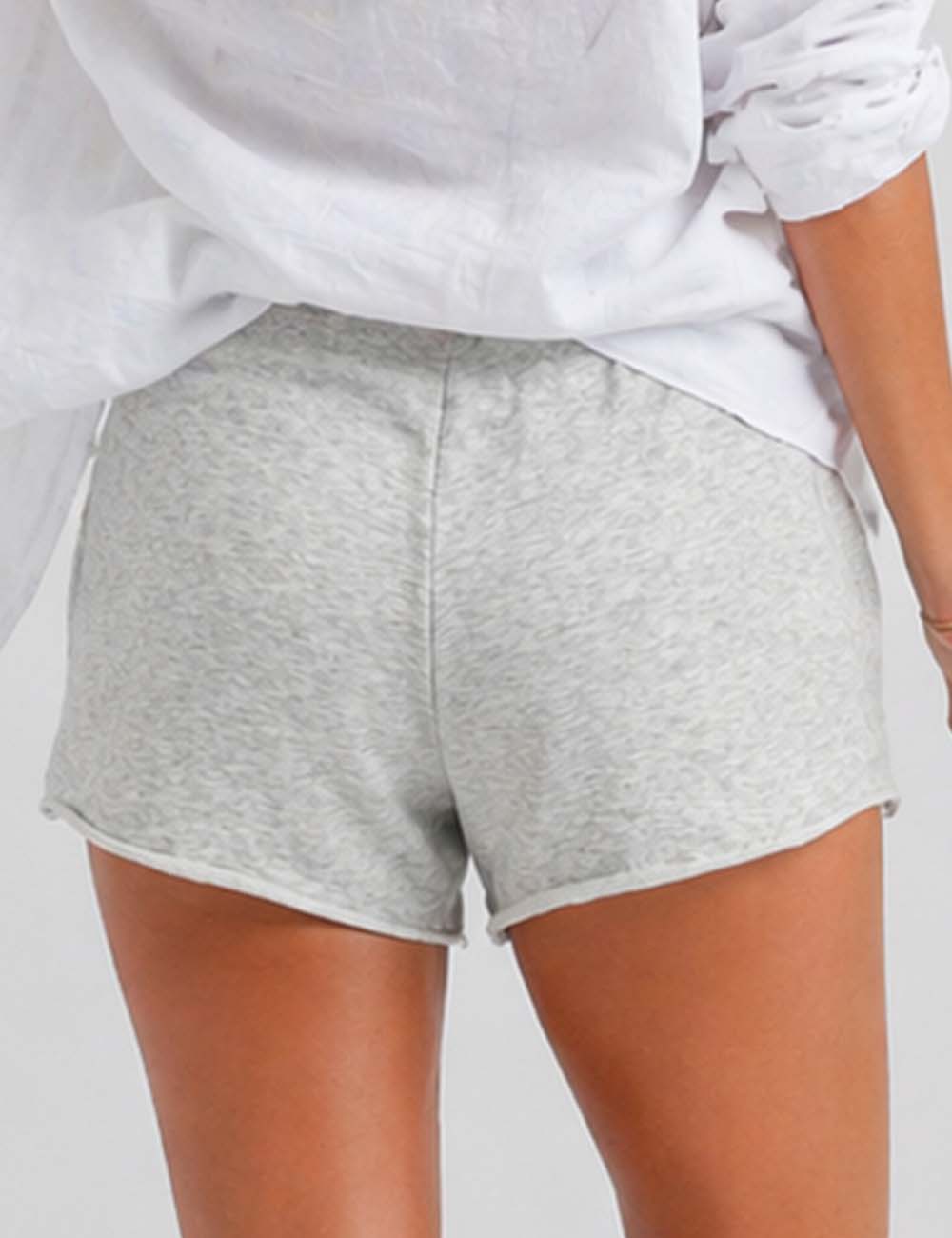 Ladies Letter Print Drawstring Elastic Waist Wide Leg Shorts