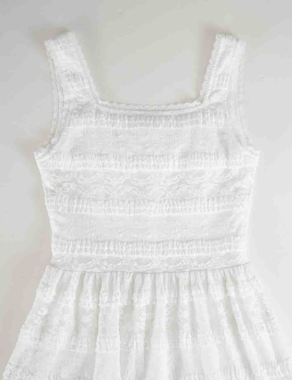 Ladies Romantic Floral Lace Button Front Mini Dress