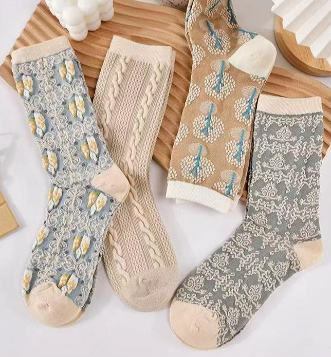 SWEETKAMA Ladies Multi Color Cotton Daily Socks SKASC4160