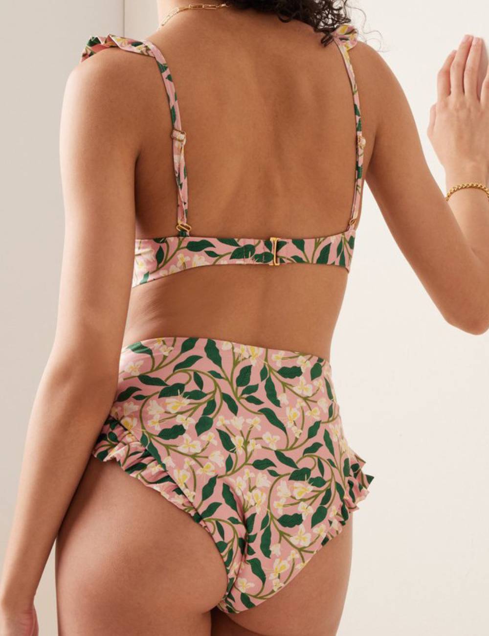 String Shoulder Floral Swimwear with Salong SKSW40157
