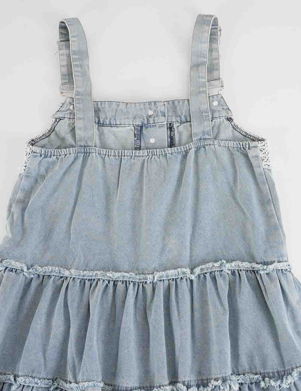Ladies Rhinestone Heart Wide Leg Drawstring Denim Shorts