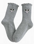 Ladies Cartoon Embroidery Midi Calf Knit Socks