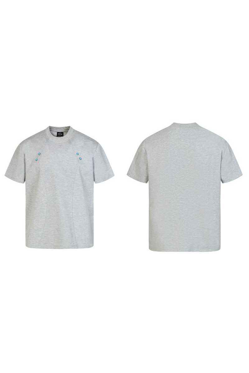 Men's Summer 320g Heavy TurquoiseDiagonalStitch Crewneck Tee