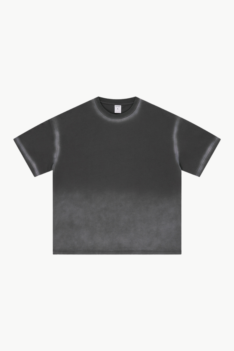 Men's Summer 280g Cotton Spray Wash Gradient Tee