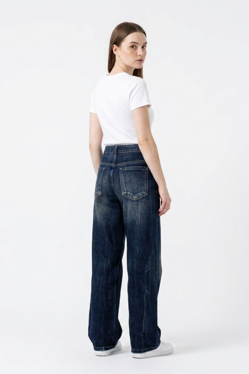 Women's Wash High Waist Straight Leg Jeans