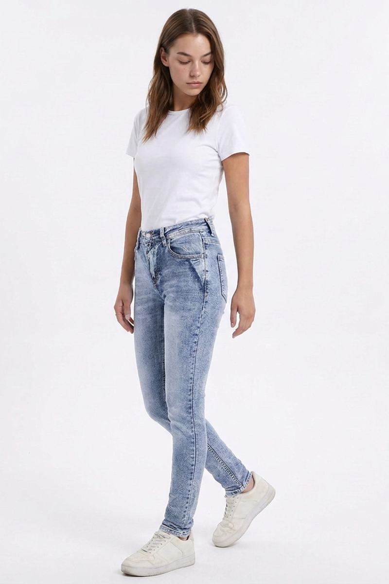 Women's Light Wash High Waist Stretch Skinny Jeans