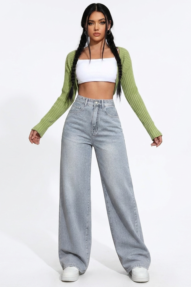 Women's Vintage Wash Loose Wide Leg Jeans