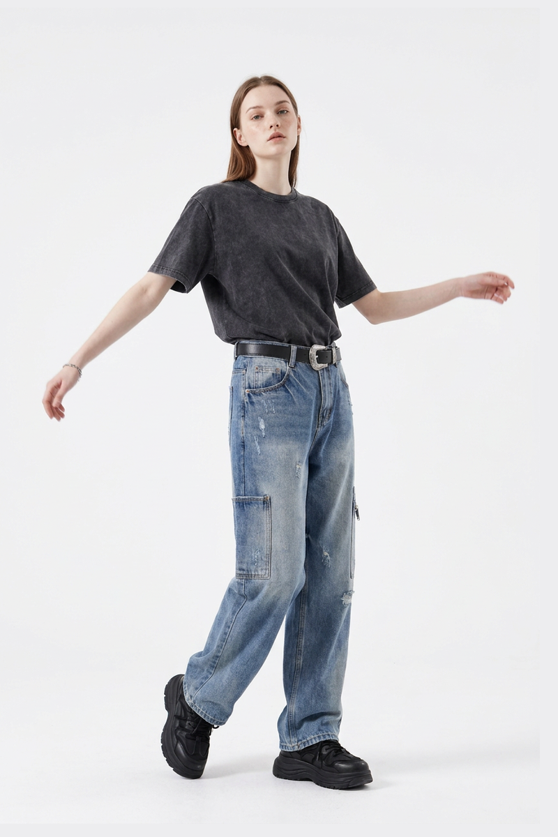 Women's High Waist Straight Leg Jeans