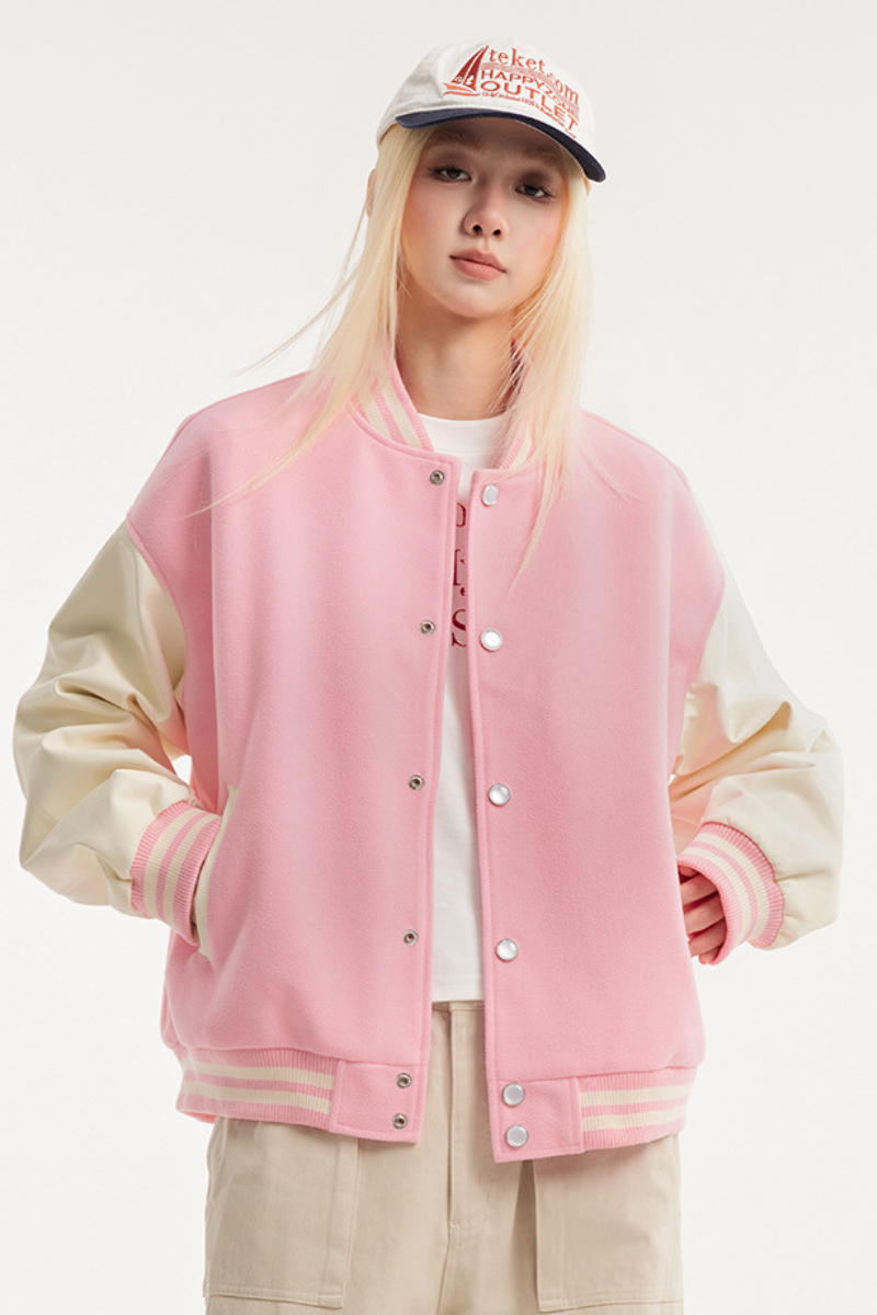 Unisex American Retro Sporty Baseball Jacket Cleanfit Loose