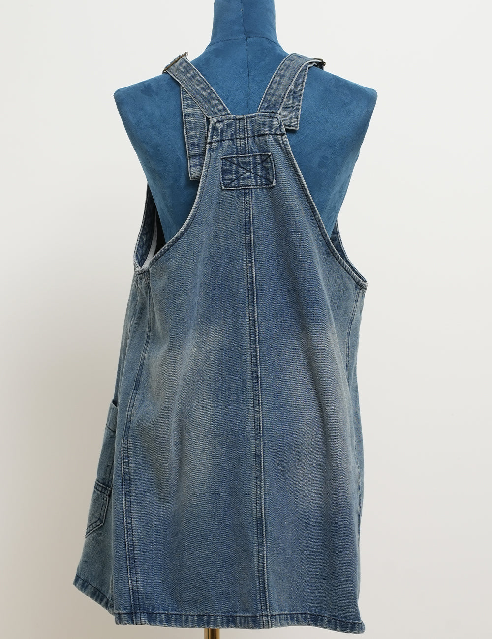 Ladies Pocket Denim Mini Overall Dress