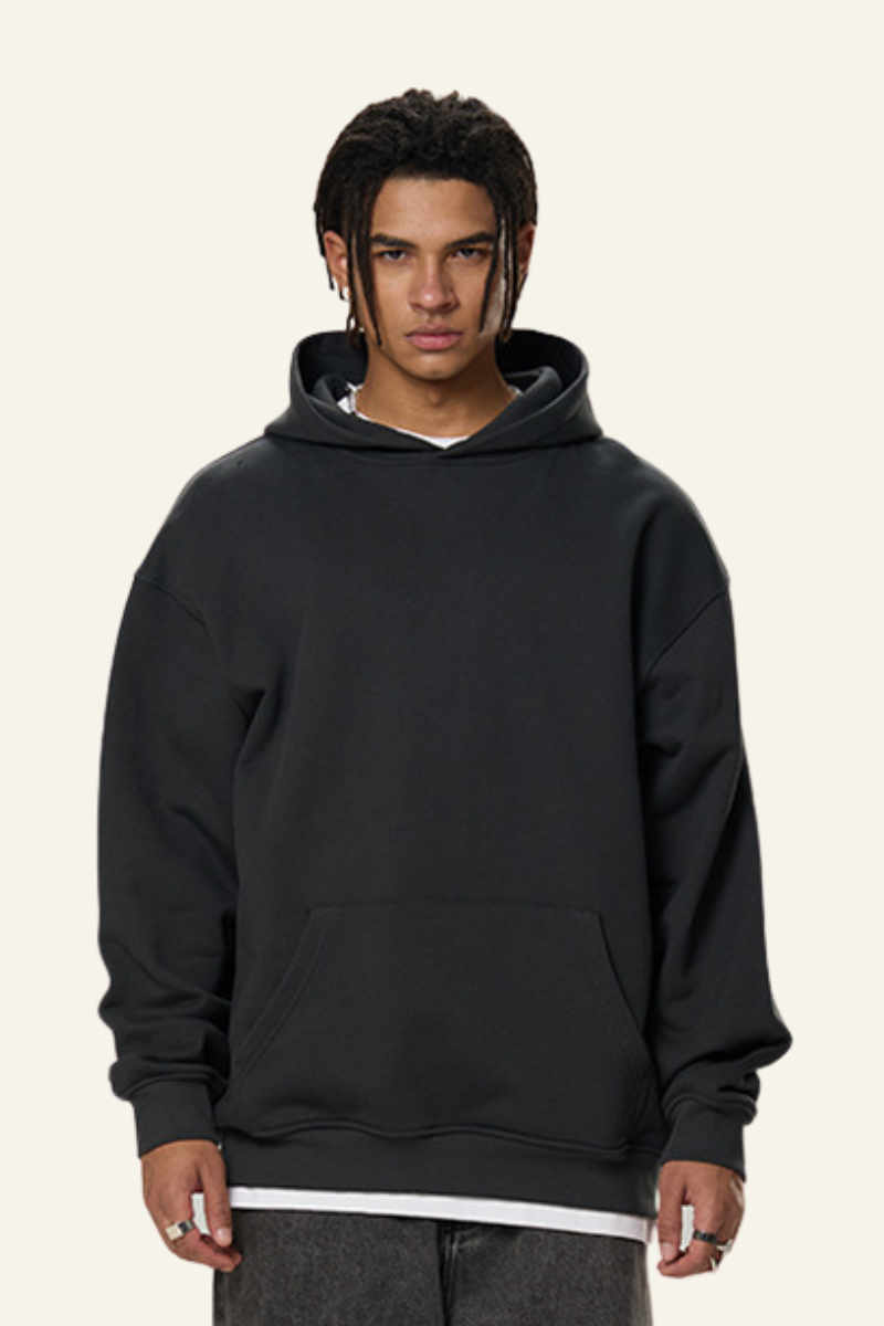 Men's Fall Clothing Cotton Streetwear Front Pocket Hooded