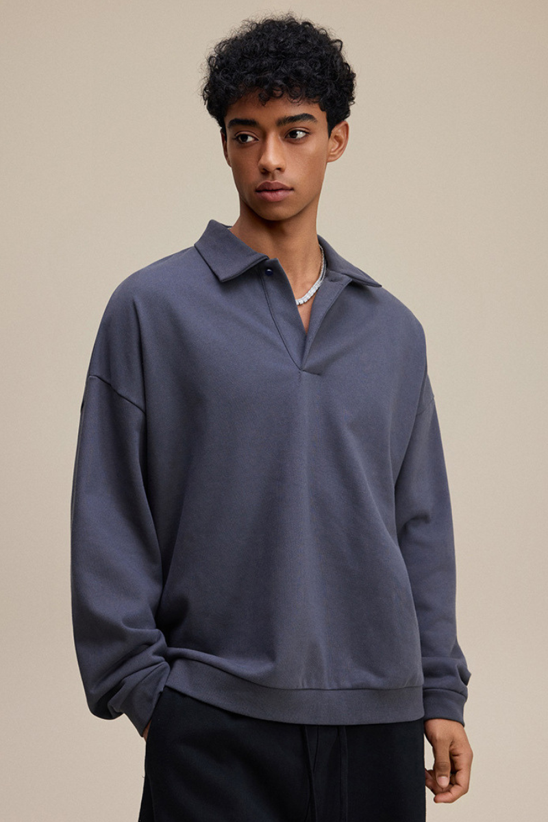 Men's Heavyweight Fleece Lapel Sweatshirt
