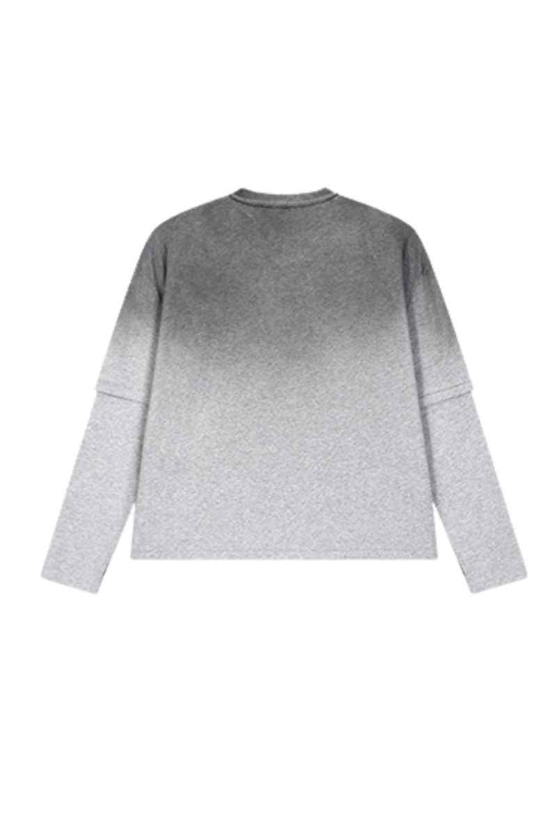Unisex Fall Clothing Gradient Layered Long Sleeve Top