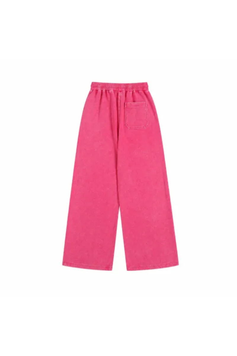 Unisex Fall Clothing Washed Fleece Straight Leg Sweatpants