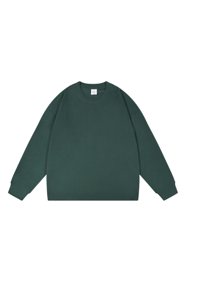 Unisex 305g Heavy Cotton Loose Crewneck Long Sleeve Tee