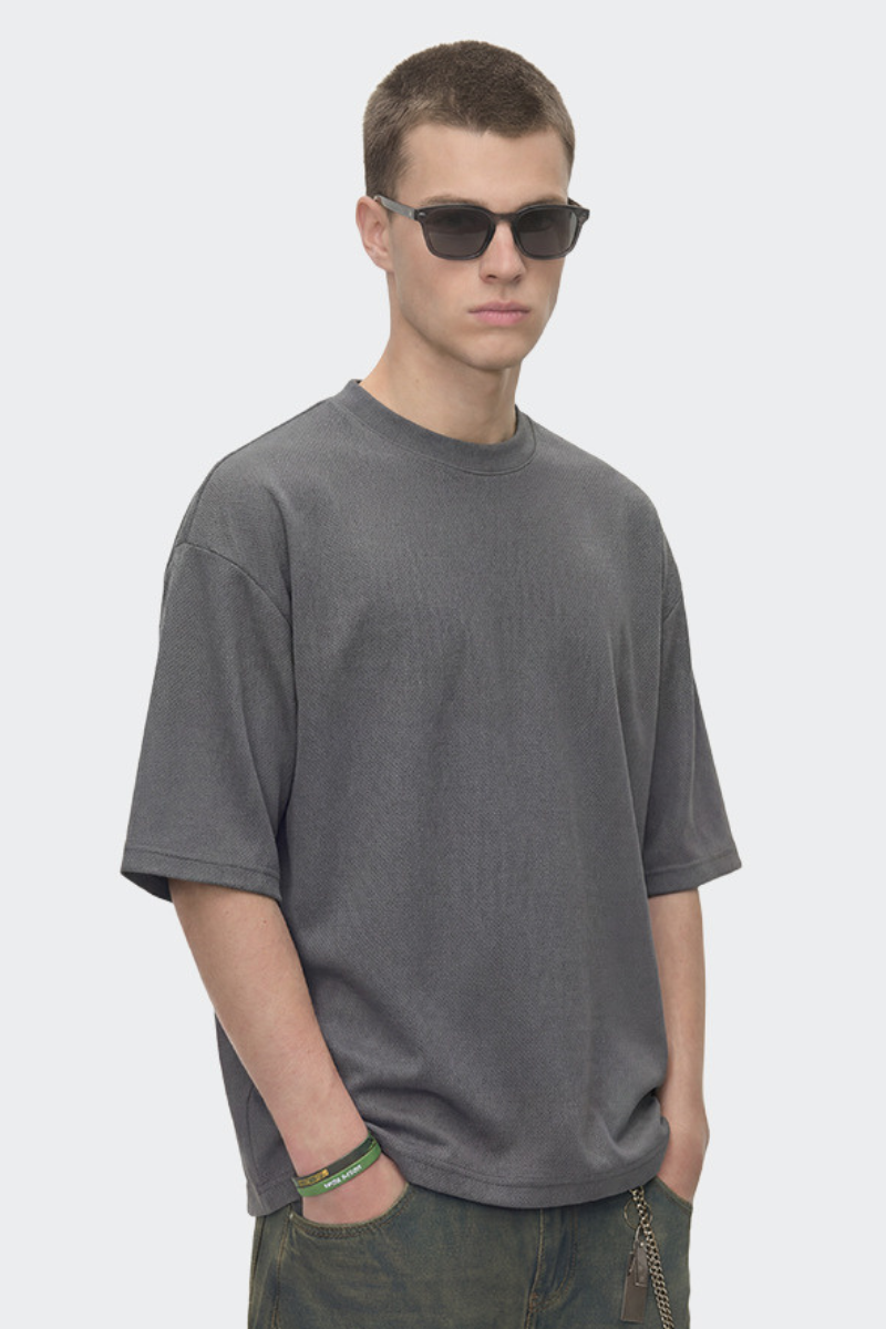 Men's Boxy Street Mesh Retro Patchwork Breathable Tee