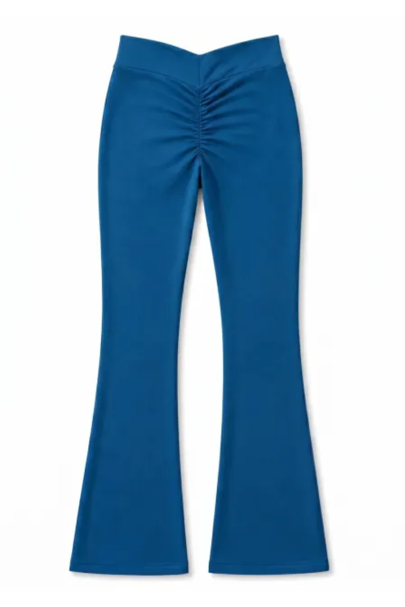 Women's Cross V Flare Scrunch Quick Dry Pants - Sky Blue