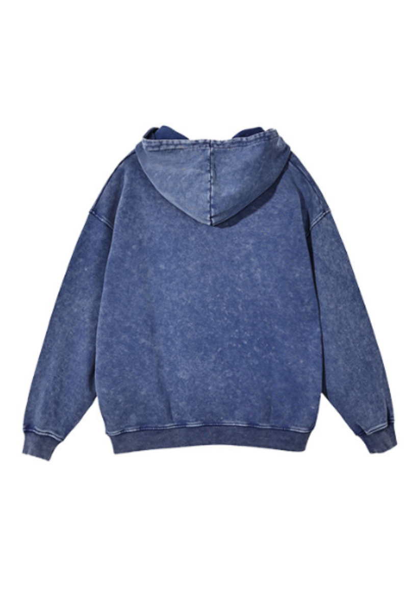 Unisex Fall Clothing 100% Cotton Wax Washed Pocket Hoodie