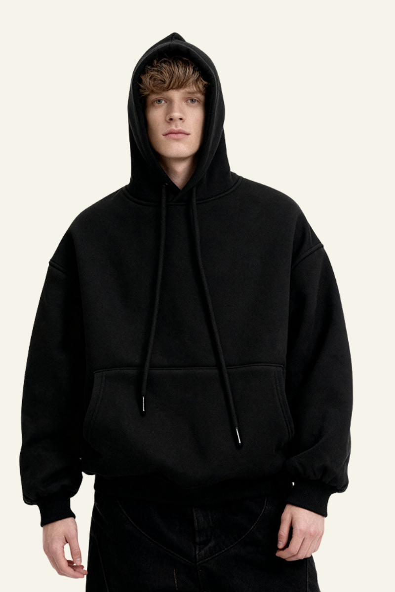 Men's Streetwear Fleece-lined Front Pocket Hoodie