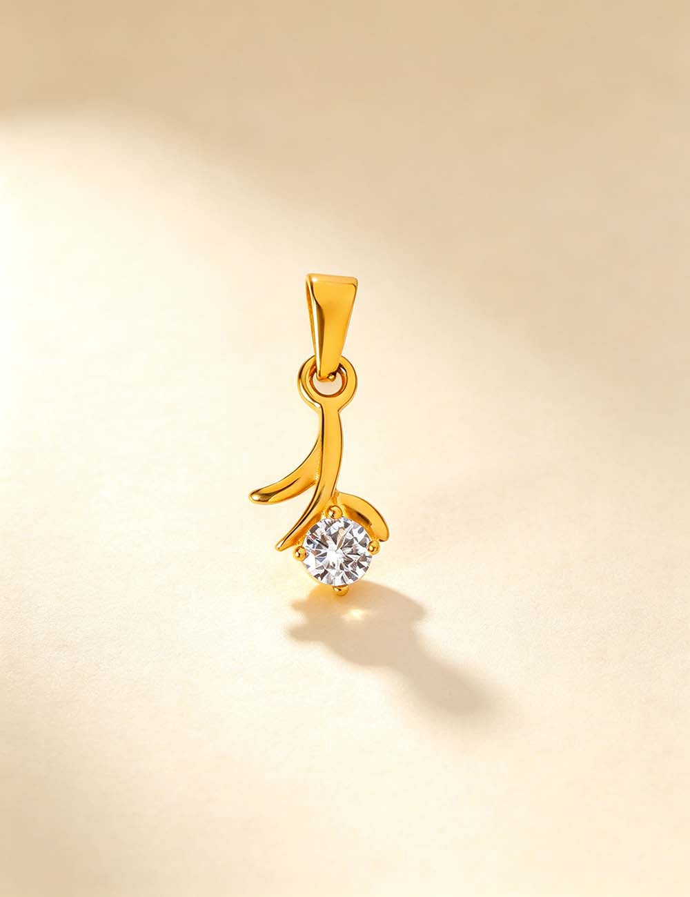 Ladies Minimalist Romantic CZ Star Cross Charm Pendant