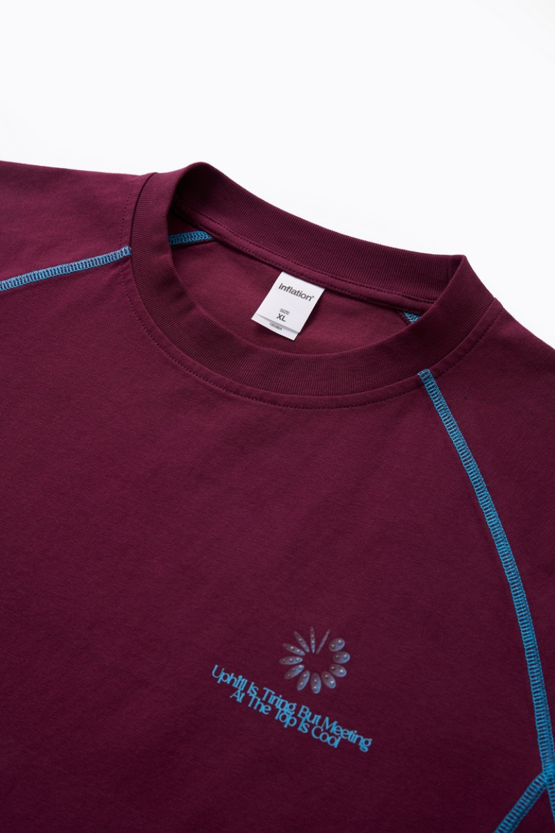 Men's Colorblock Sun Embroidery Crewneck Tee