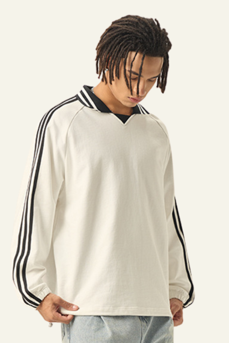 Men's Streetwear Cotton Striped Color-Block Sweatshirts