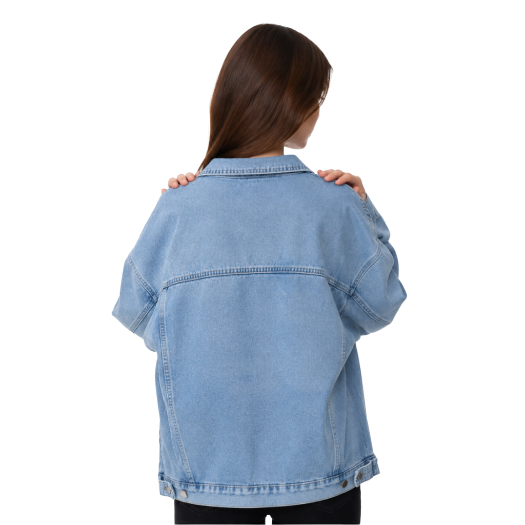 Women's Oversized Drop Shoulder Denim Jacket