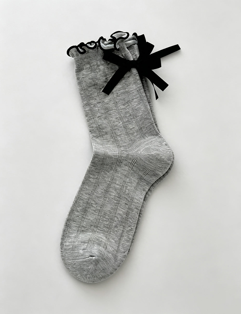 Ladies Bowknot Color Block Knit Socks