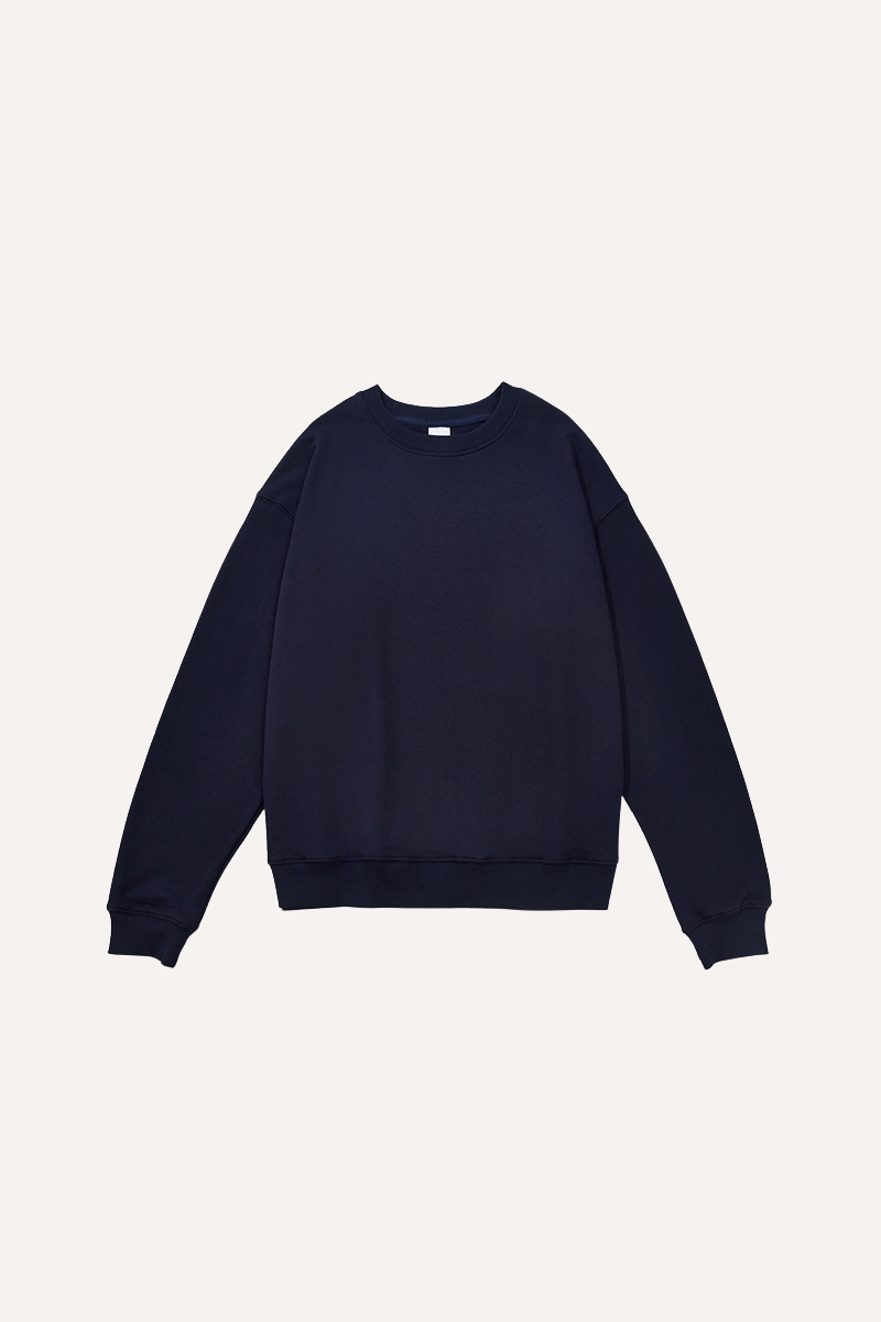 Men's Spring 380g Terry Cotton Loose Crewneck Sweatshirt