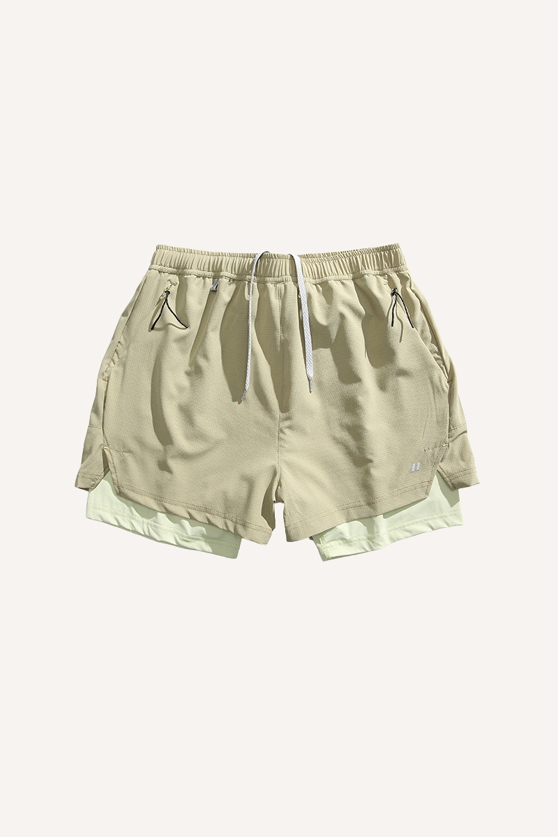 Unisex 2-in-1 Breathable Cooling Quick Dry Bike Shorts
