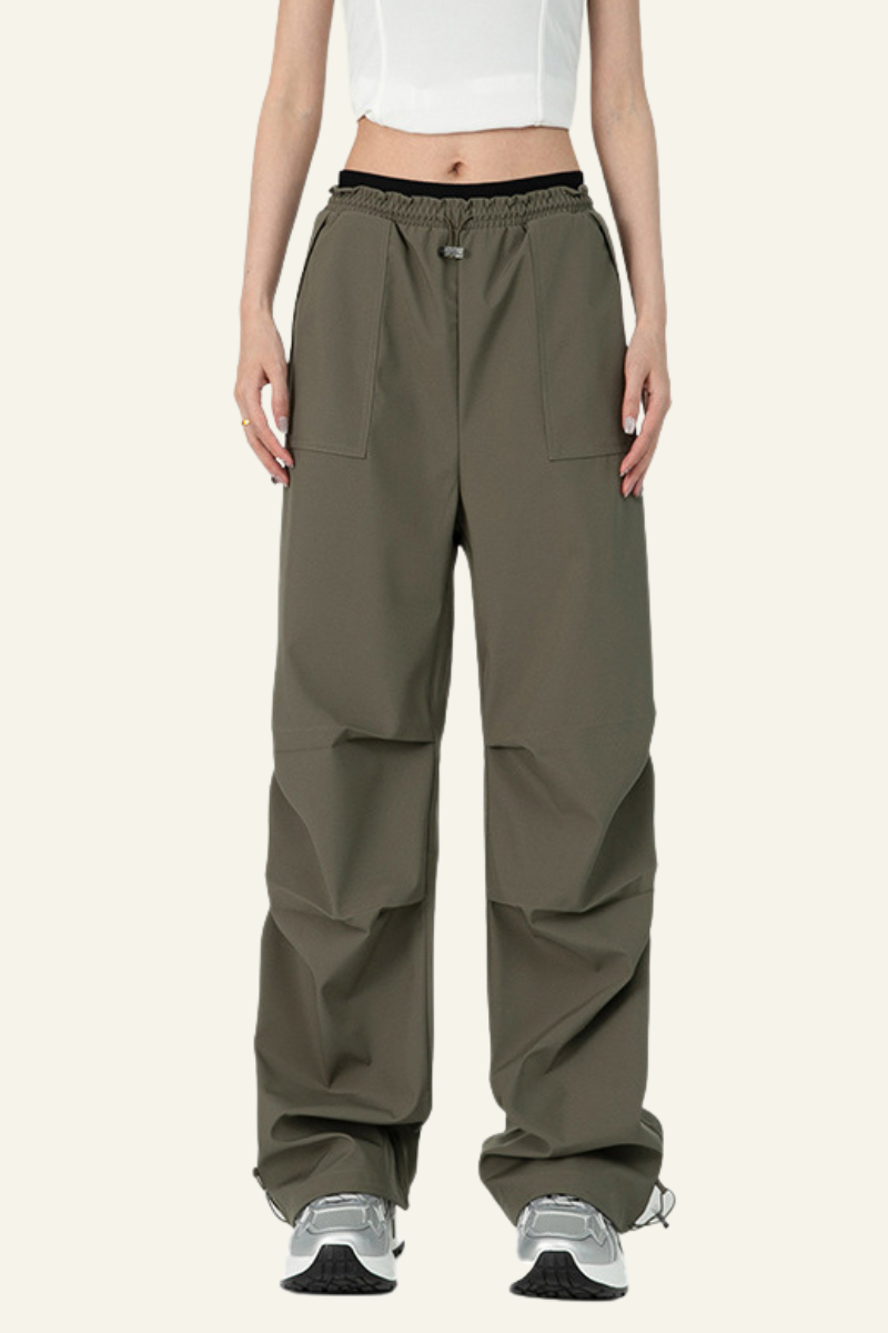 Women's Water-Resistant Breathable Pleated Light-Fleece Cargo Pants