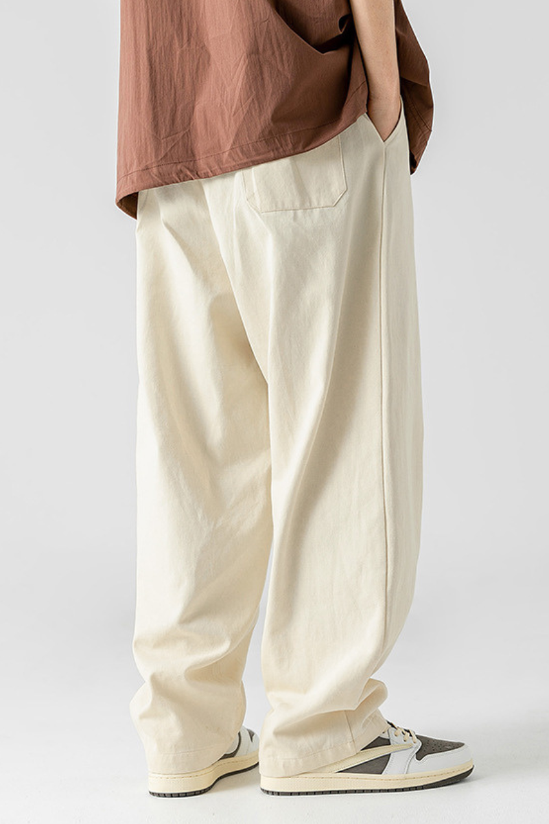 Men's Spring Japan Draped Double Pleated Fleece Pants