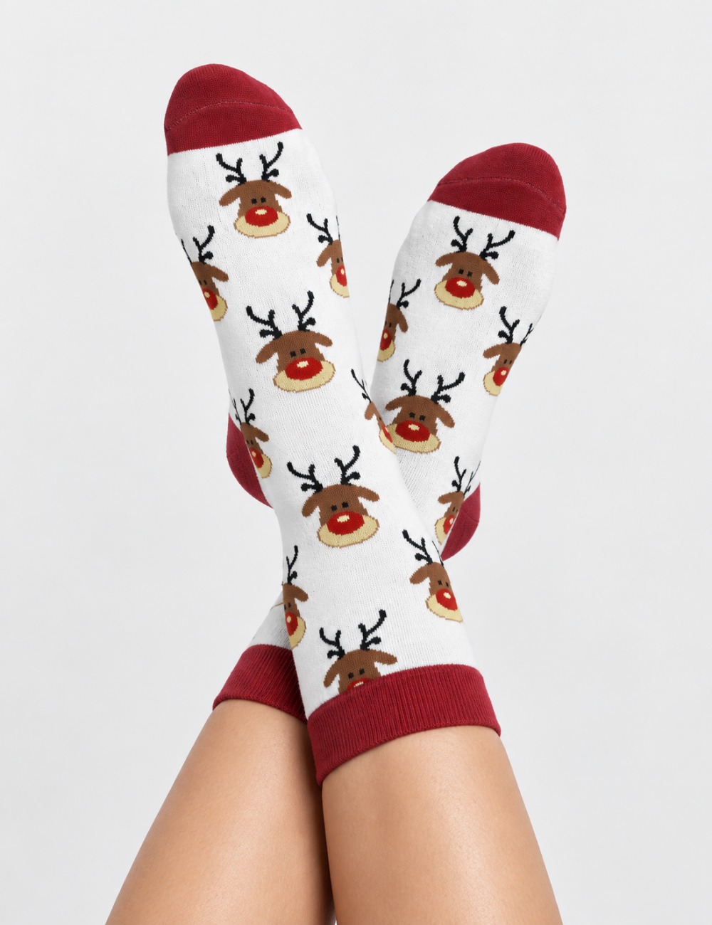 Ladies Christmas Theme Mid Calf Socks 6 Pairs