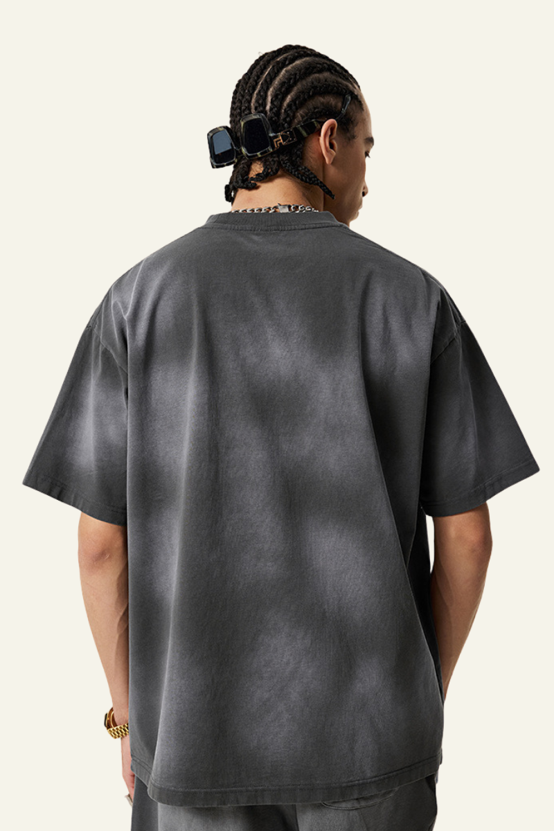 Men's Vintage Gradient Cotton Athletic Wear T-shirt