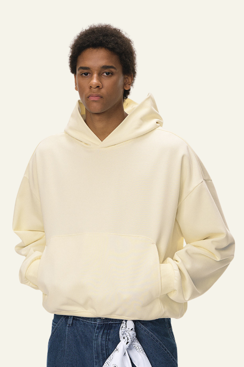 Men's Streetwear Short Loose-fitting Drop Shoulders Hoodie