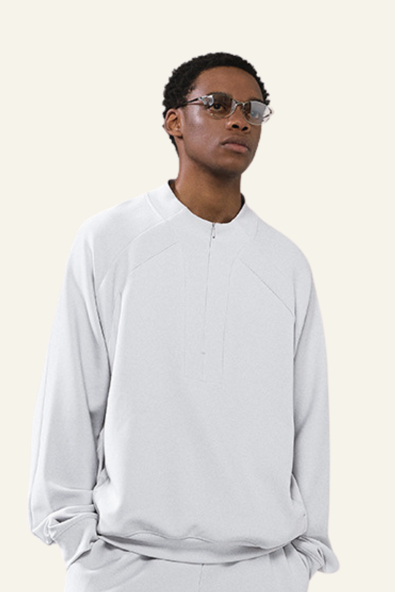 Men's Fall Clothing Stand Collar Half Zipper Pullover