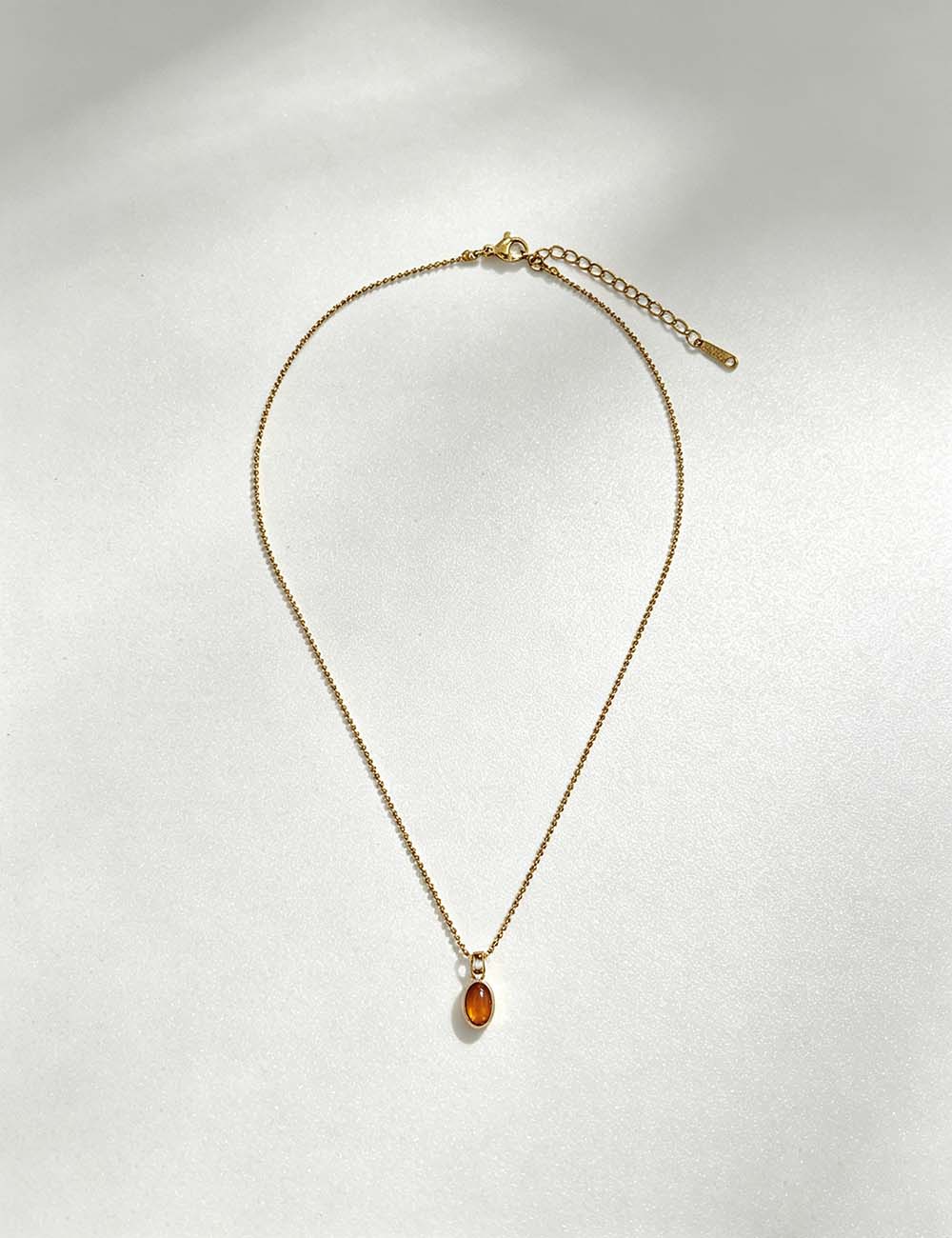 Ladies Minimalist Birthstone Pendant Beaded Necklace
