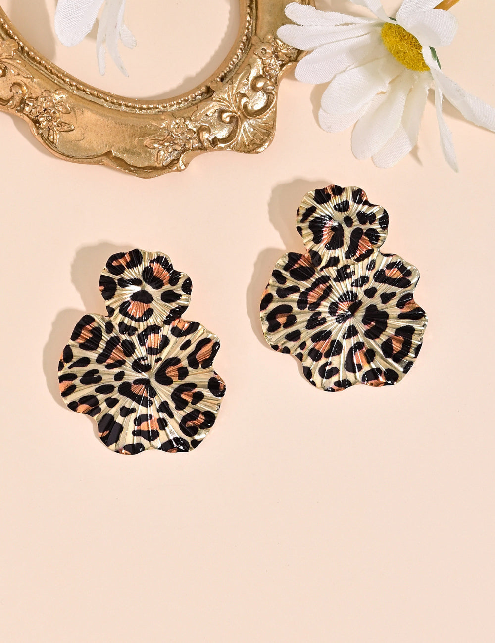 Ladies Leopard Water Dropped Pandent Earrings SKAJ4225