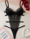 Ladies Sexy Lace Mesh See Through Thong Lingerie Teddy