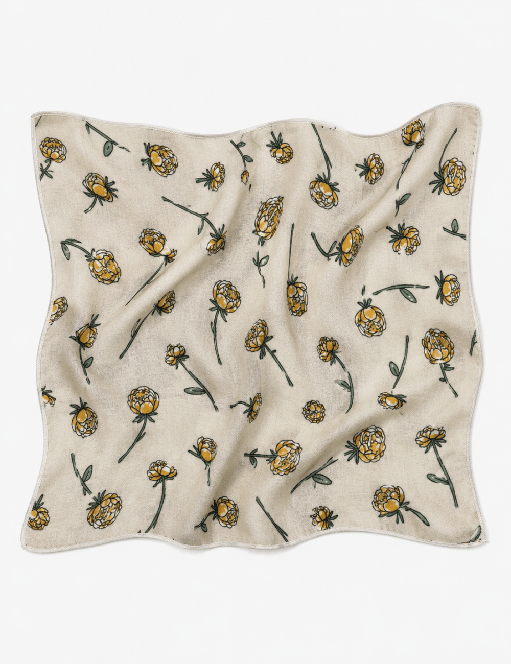 Ladies Bandana Rose Print Neck Square Scarf