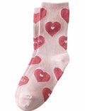 Ladies Valentine's Heart Pattern Knit Midi Calf Socks