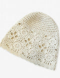 Ladies Boho Crochet Knit Floral Hollow Out Skull Cap Hat