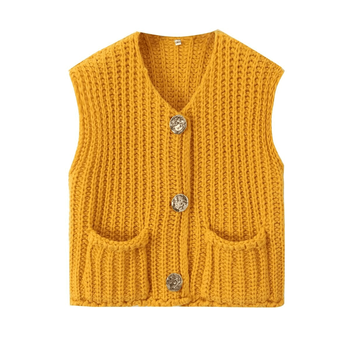 Ladies Chunky Open Knit Sweater Vest